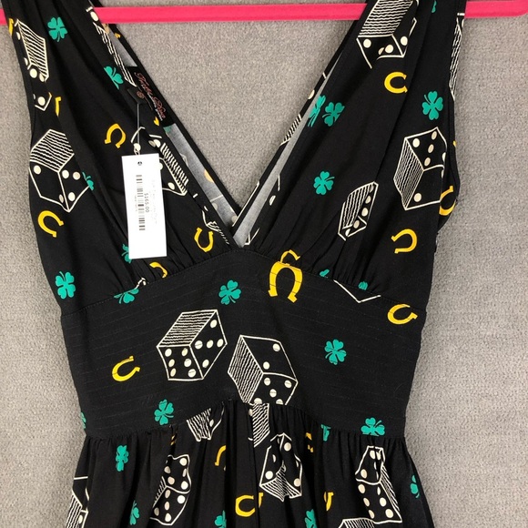 Trashy Diva retro deep cut cami dress lucky charm size 00 - Picture 2 of 8